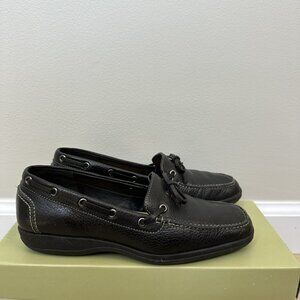 Talbots Black Leather Tasseled Flat - women's flats